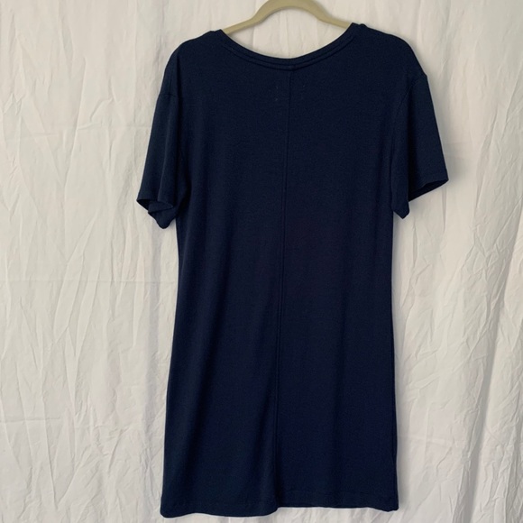 NWT LOFT Lou & Grey Navy Blue V-Neck T-Shirt Dress - Picture 3 of 10